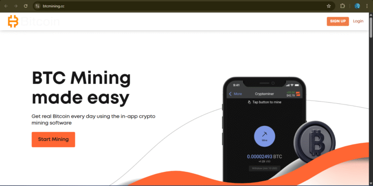 Btcmining.cc Review: Legit Bitcoin Mining Platform or Crypto Scam?