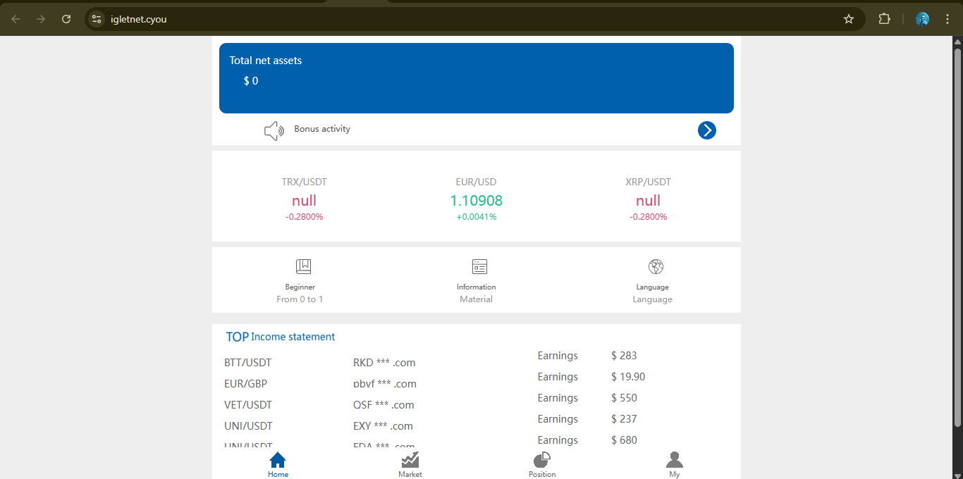 Igletnet.cyou Review: Is This Crypto Trading Platform Legit or a Scam?