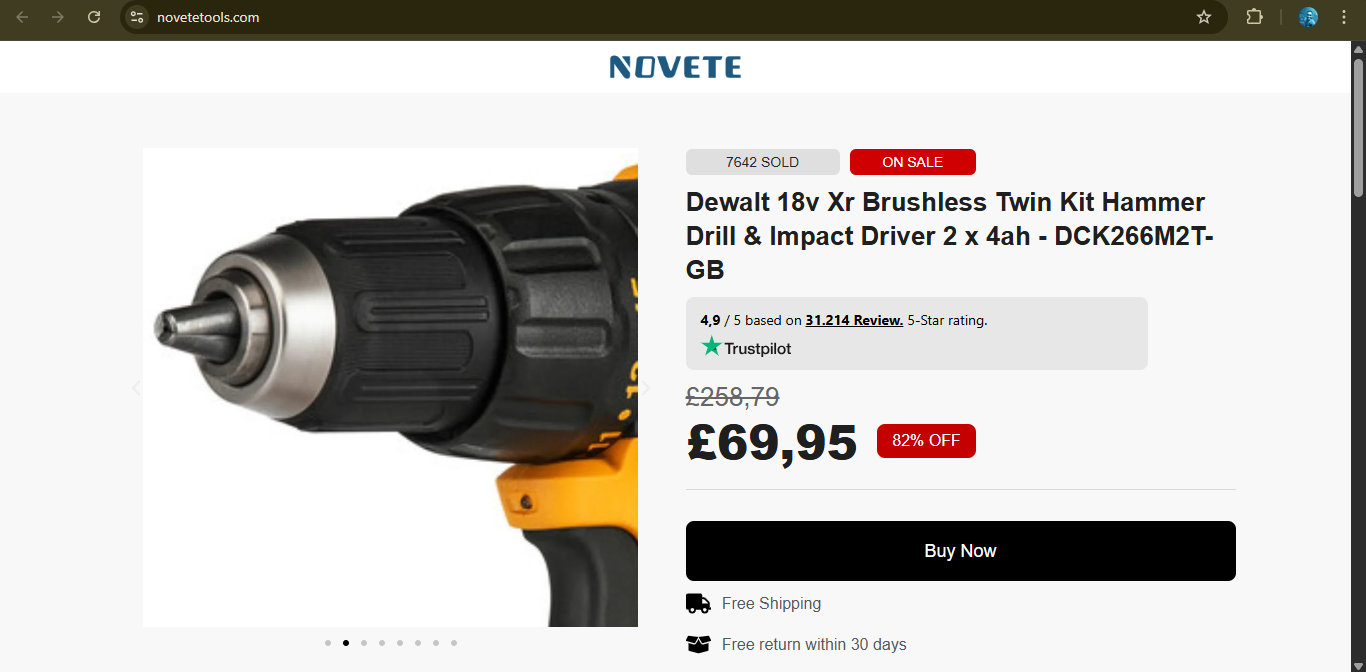 Novetetools.com Review: Fake Dewalt Tool Website Scam Exposed