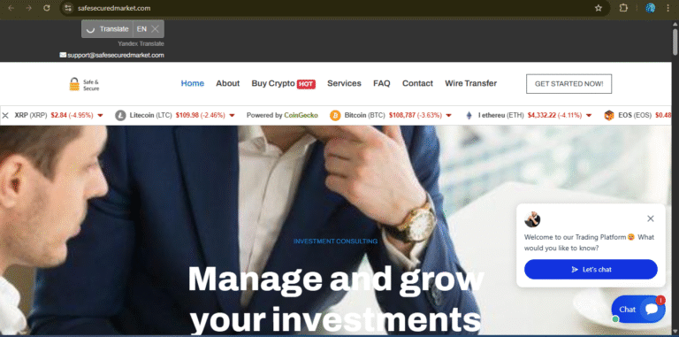 Safesecuredmarket.com Review: Trading, Investing, and Scam Risks