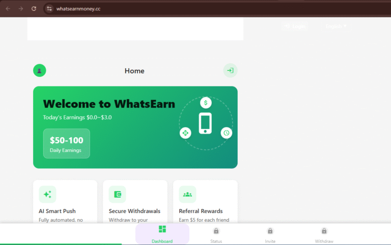 Homepage of Whatsearnmoney.cc