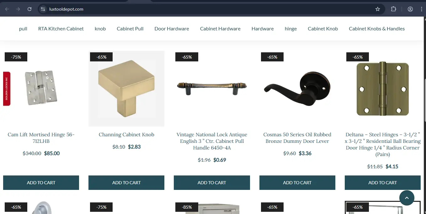 Luxtooldepot.com Review – Red Flags of a Shopping Scam 21 Site Screenshot