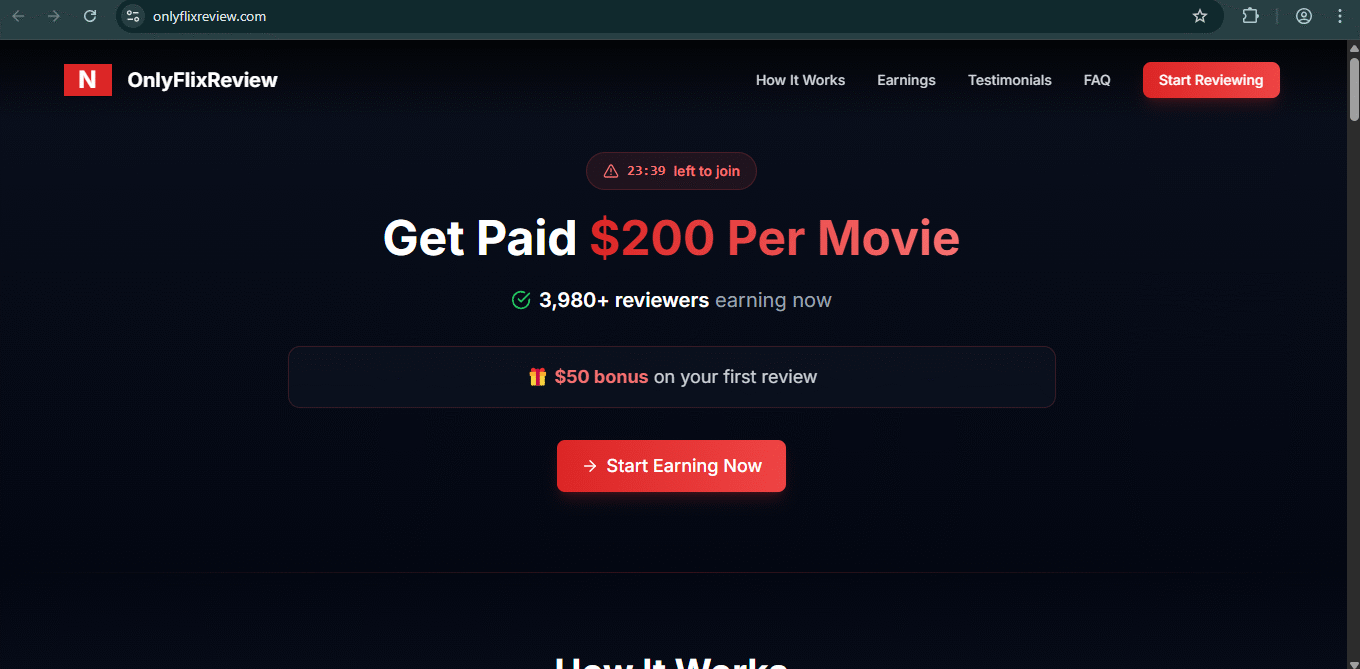 a screenshot of OnlyFlixReview.com website.