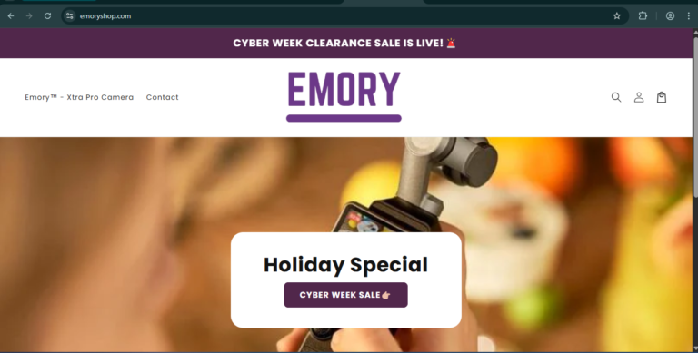 screenshot of the EmoryShop.com website