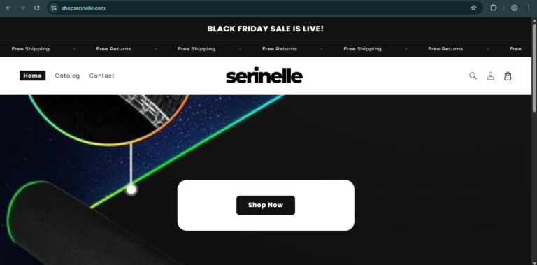 screenshot of the ShopSerinelle.com website