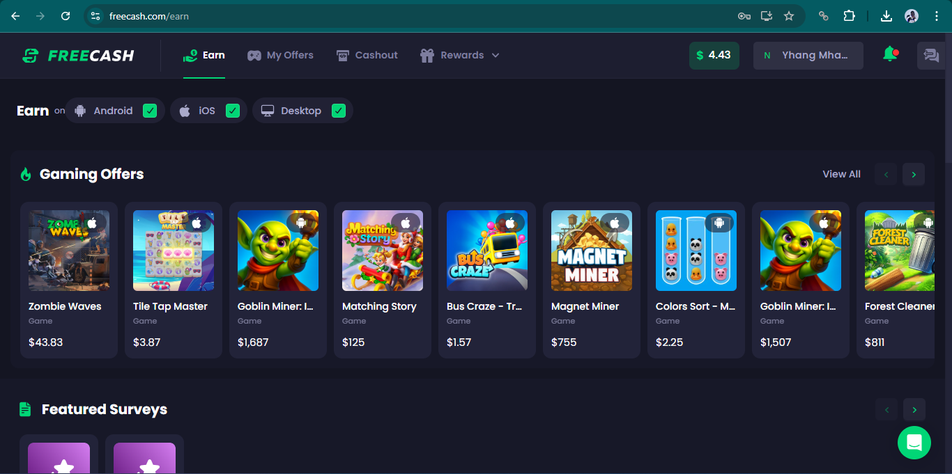 A Complete Guide to Earning on Freecash: Features & Payouts