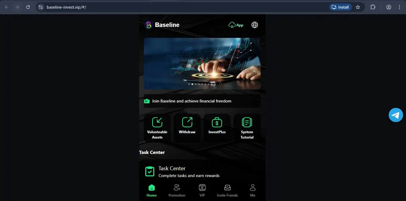 Is Baseline-invest.vip Legit? (CRITICAL Task Site Warning) 21 Site Screenshot