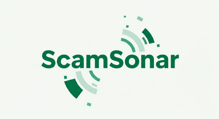 ScamSonar logo with green radar waves illustrating the new anti-scam website verification platform by EarnMoreCashToday.