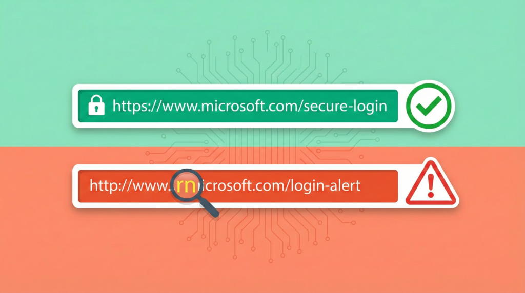 url spoofing typosquatting detection example