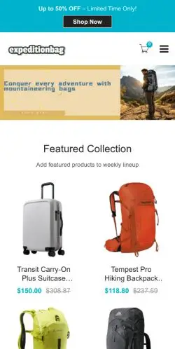 Expeditionbag.com Review – Don’t Get Scammed by Fake Deals 21 Site Screenshot