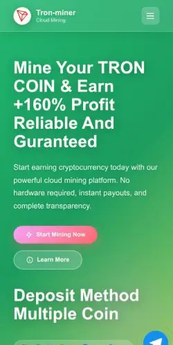 Tron-miner.top Review – Trusted Investment or Total Scam? 21 Site Screenshot